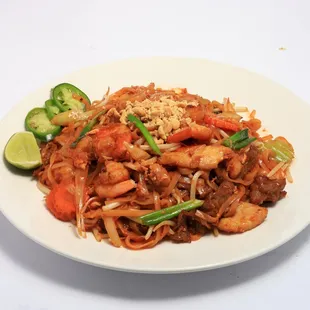 #54  Pad Thai with choice of:  chicken/ shrimp/ beef 
or combination / seafood