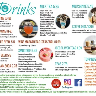 drinks Menu