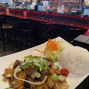 Shaking Beef Over Rice