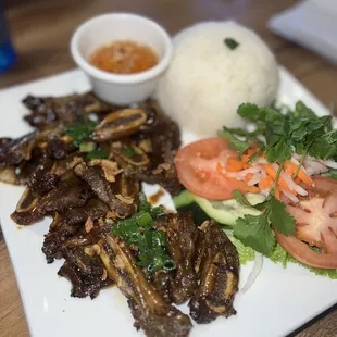 G5. Grilled Korean Short Rib Over Rice Plate