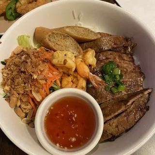 E4. Grilled Pork & Shrimp Over Vermicelli