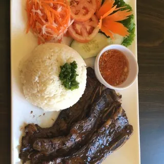 G5. Grilled Korean Short Rib Over Rice Plate