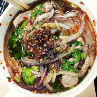 Pho thai with beef (I added all that chili oil!)