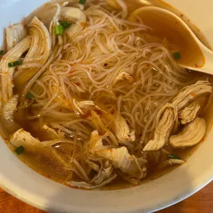 Pho beef broth with chicken