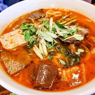 a bowl of soup on a table