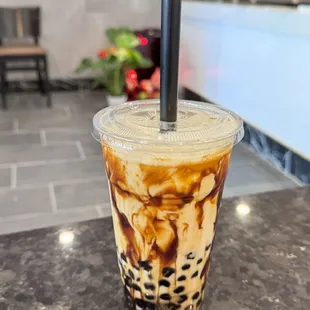 Brown Sugar milk tea with boba