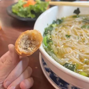 Inside of Vietnamese eggroll