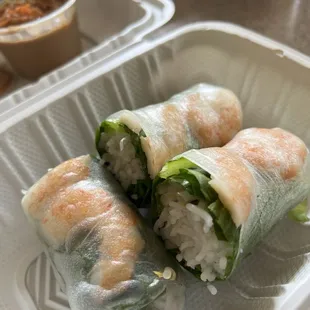 2. Two Summer Rolls w/shrimp