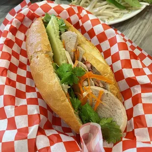 Banh Mi Dac Biet Sandwich (pork and beef roll)