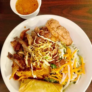 a plate of food on a table