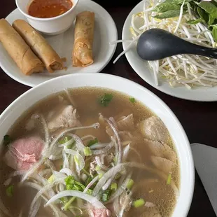 House special pho and eggrolls