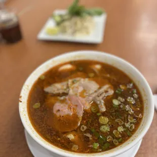 Brisket Pho with added shrimp