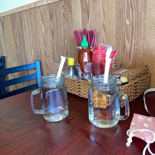Condiments and water
