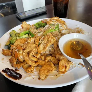 Chicken rice vegetable combo