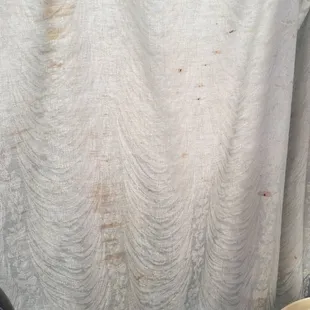 Disgusting curtains right next to where I was eating
