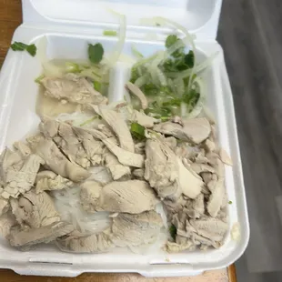 Spill broth in the container