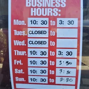 Outside sign.
