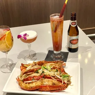 Lobster Noodles &amp; Cocktails (Saigon Sangria, French Martini and Vietchelada)