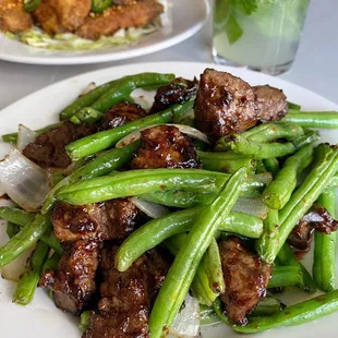 Stir Fried Cube Steak + String Beans