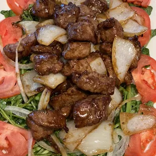 Shaken Beef with Watercress Salad