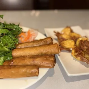 Fried Chicken Egg Rolls &amp; Cream Cheese Crab Rangoons