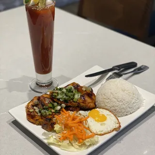Charbroiled Pork Chop And Rice