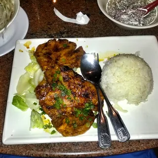 Charbroiled Pork Chop And Rice