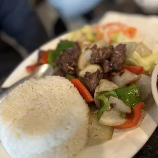 Shaken Beef with rice