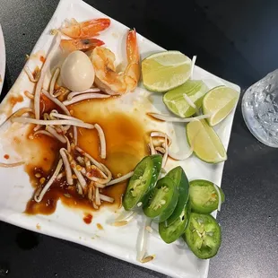 Frozen shrimp and old egg