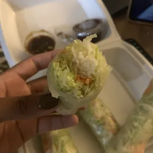 Saddest Shrimp and pork spring rolls