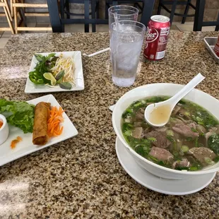 #15 pho and the # 4 spring rolls