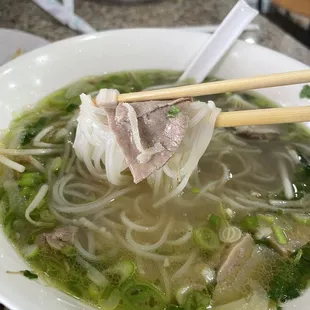 Cook beef and rice noodles in the special combination Pho