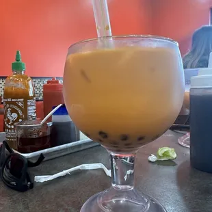 Thai tea with bobaa.
