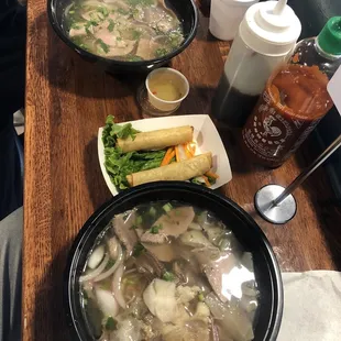 a bowl of pho king express soup and a bowl of pho king express