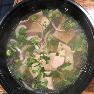 a bowl of soup on a table