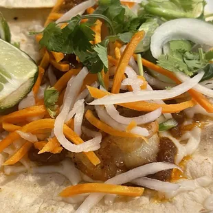 Asian cajun shrimp taco