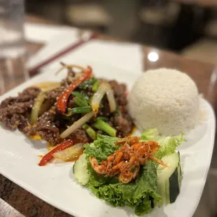 a plate of food on a table