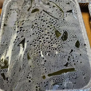 a tray of food on a table