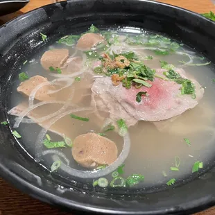 Eye of Round with Beef Meatball Pho
