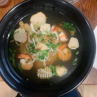 sea food pho (squid and shrimp)