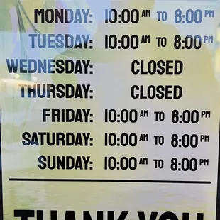 New Business Hours