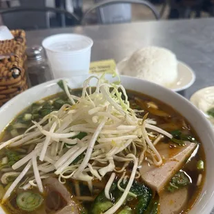 #52 spicy beef pho noodle soup