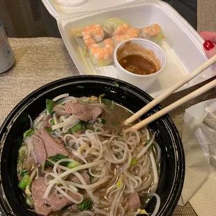 Pho P2. Filet Mignon Noodle Soup A2. Spring Rolls