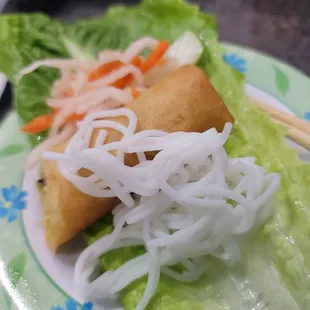 About to be eaten spring roll...