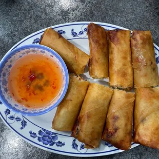 Chicken lumpia with dipping sauce
