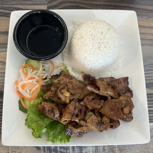 Com king way with grilled pork (insider secret:  be sure to ask for the Wy---att sauce).