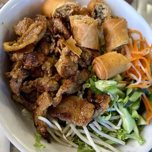 Bun w/Grilled Pork and Eggroll $13.25