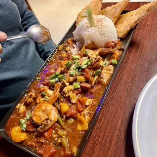a plate of food on a table