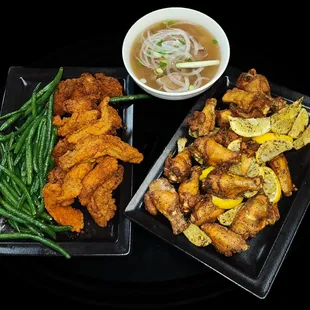 10pc. Chicken Tender+Green beans / 16pc Lemon Pepper Wings