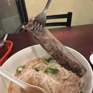 The beef rib is super tough